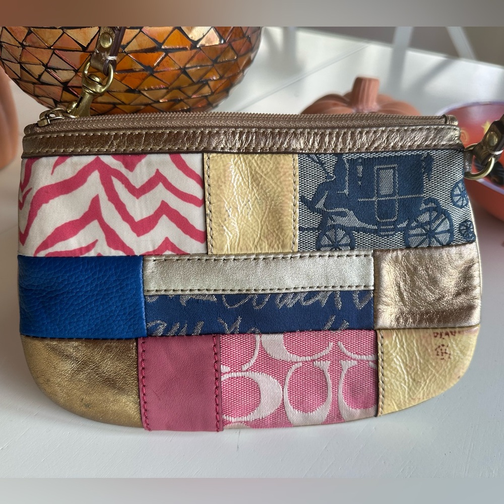 Coach Multicolor Patchwork Wristlet